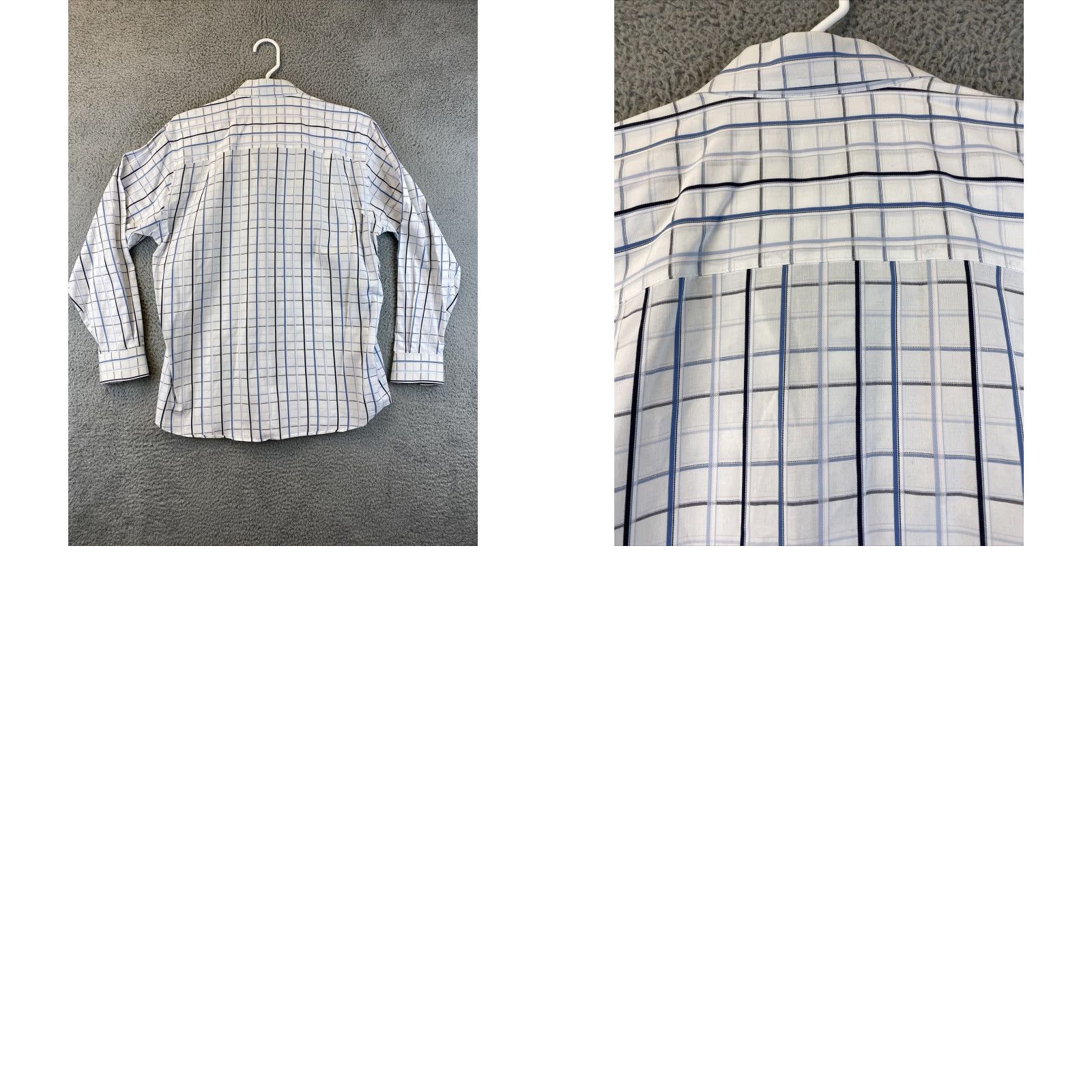 Cutter & Buck VINTAGE Cutter & Buck Dress Shirt Men M Button-Up Long Sleeve Blue White Check 77-21 Mens Size 40R - 8 Thumbnail