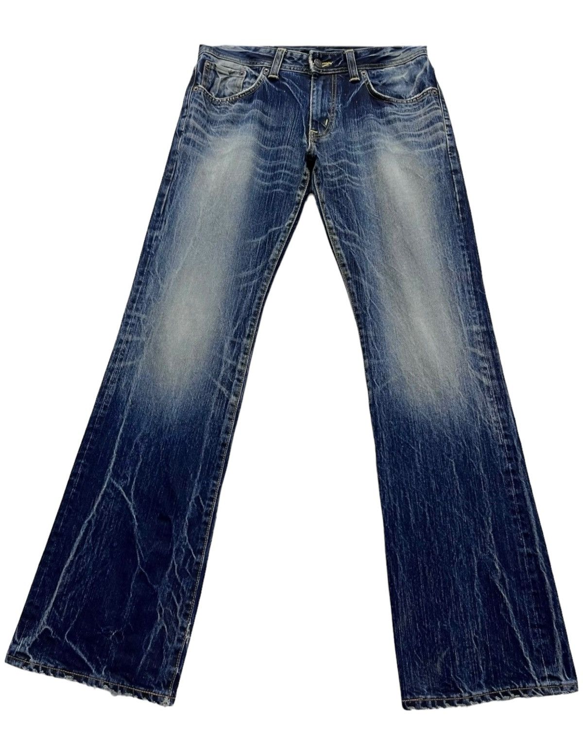 Edwin FLARE EDWIN REBEL VINTAGE Mudmax Blue Punk Lightning Whisker Size US 30 / EU 46 - 3 Thumbnail