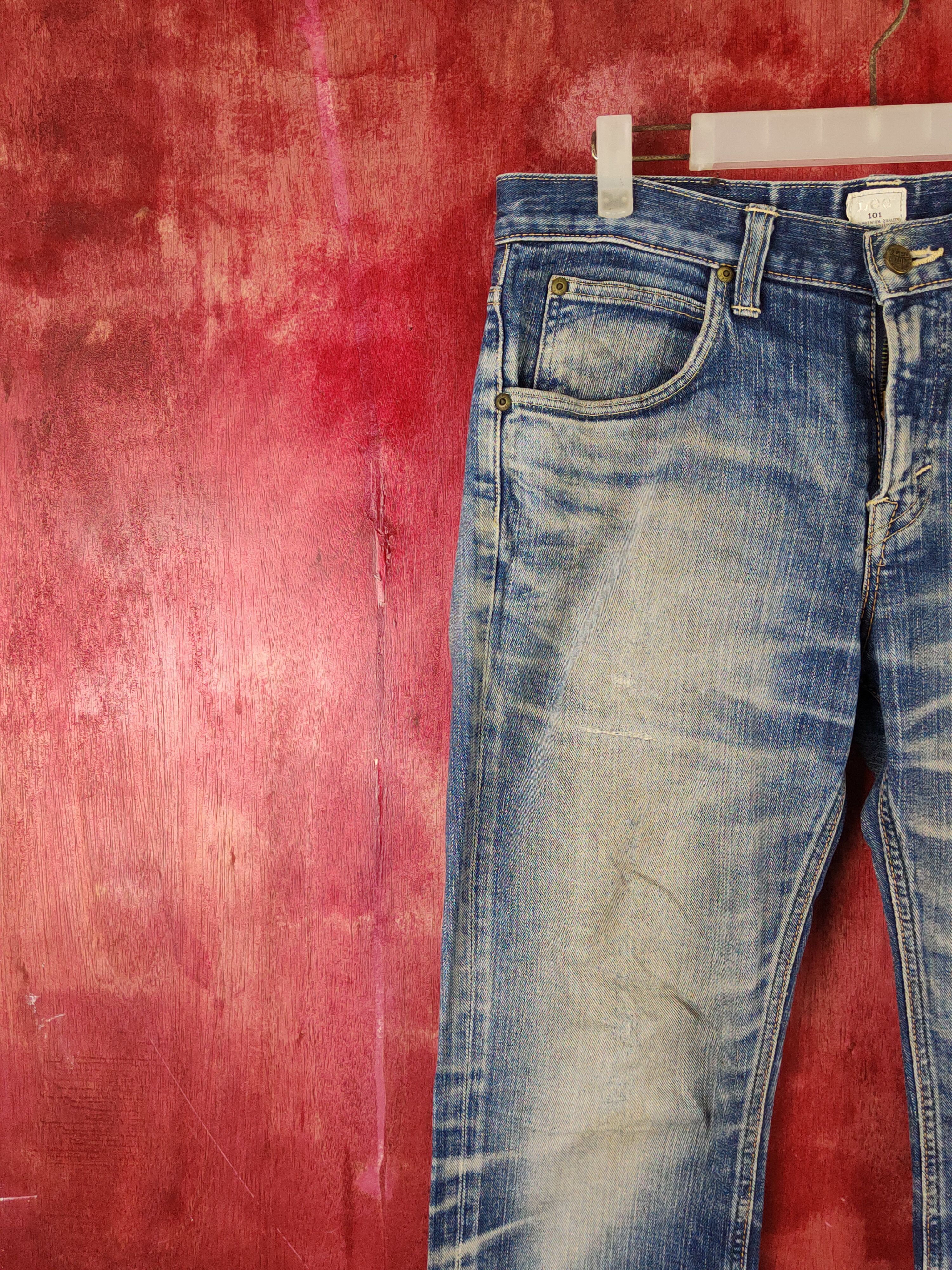 Japanese Brand Lee Blue Faded Distressed Ripped Jeans #S2242 Size US 32 / EU 48 - 3 Thumbnail