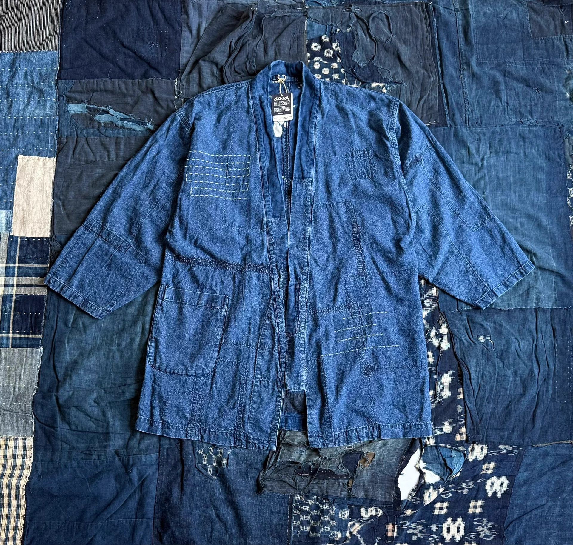 Other Blue Blue Japan Indigo Sashiko Patchwork Robe Coat 2 Size US M / EU 48-50 / 2 - 1 Thumbnail