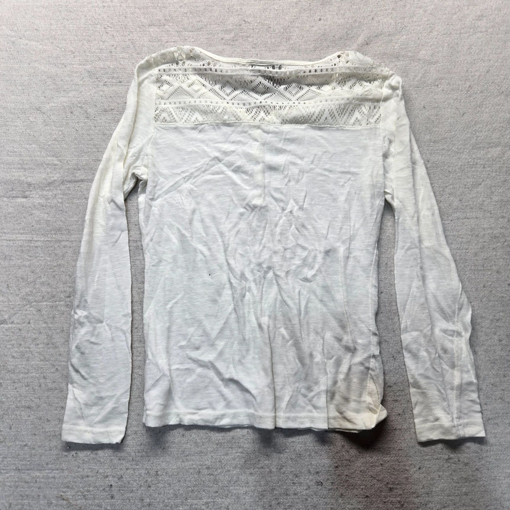 Ariat Ariat Shirt Solid White Long Sleeve V-Neck Lace Detail Crochet Adult Women S Small Size S / US 4 / IT 40 - 7 Thumbnail