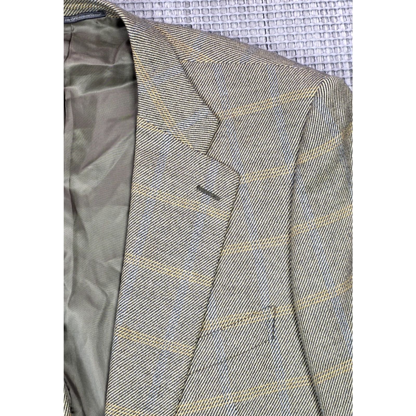 Ermenegildo Zegna ERMENEGILDO ZEGNA Blazer Mens 2 Button Front Glen Plaid 42R Beige Wool Tweed Notch Lapel Vintage No? Size 42R - 4 Thumbnail