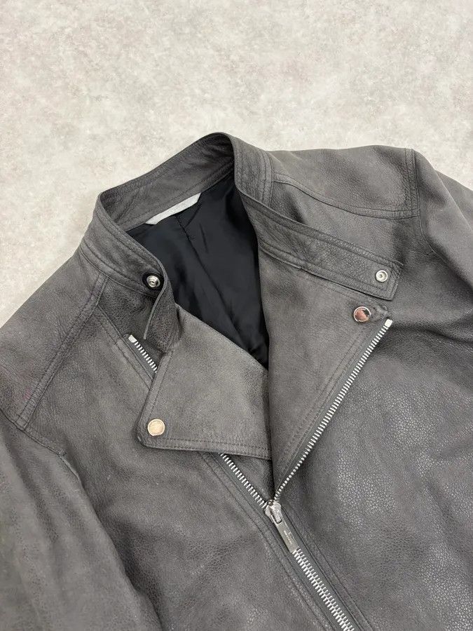 Dior 2010s Dior Grey Asymmetrical Leather Biker Jacket by Kris Van Assche Size US S / EU 44-46 / 1 - 6 Thumbnail
