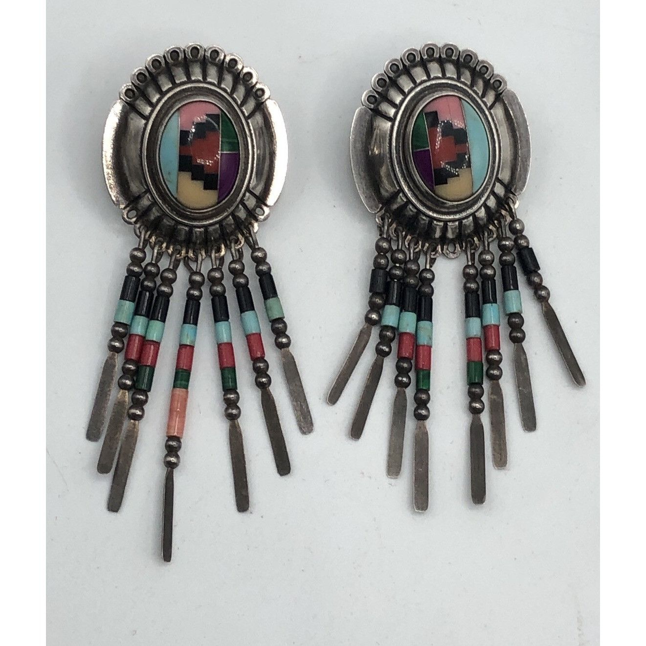 Other Vintage Sterling Silver Southwestern Turquoise Stone Bead Ta Size ONE SIZE - 2 Thumbnail