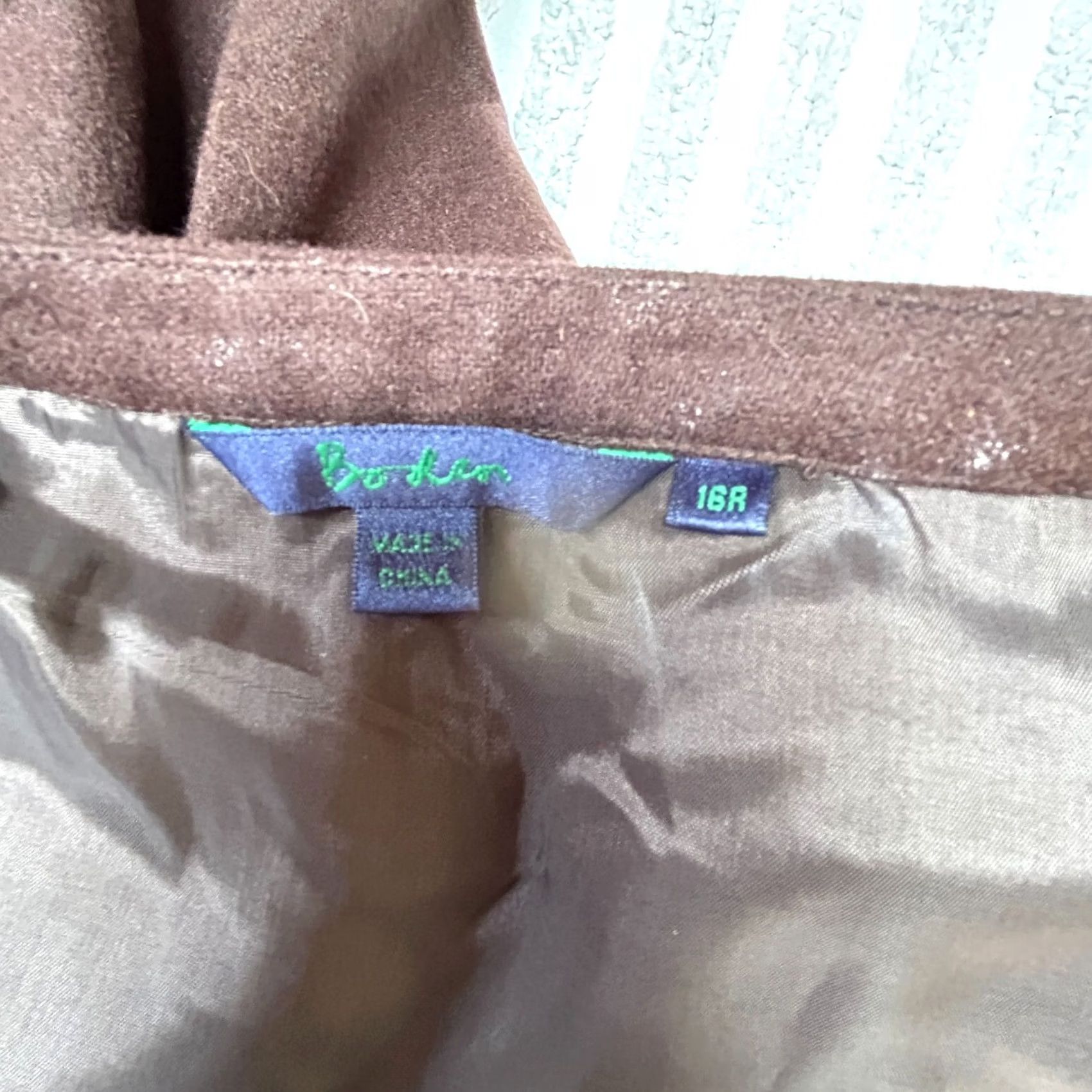 Boden Boden Skirt Women 16R Wool Blend Brown White Floral Embroidered A-Line Midi Lined ZIP Update: 16R Size 38" / US 16 / IT 52 - 2 Thumbnail