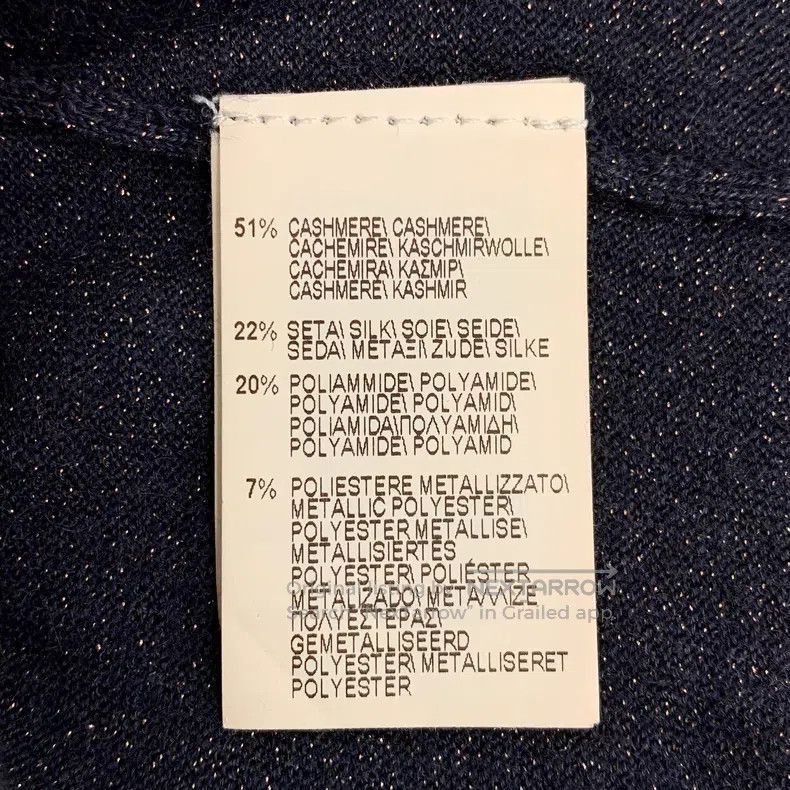 Brunello Cucinelli Brunello Cucinelli Dark blue fine glitter cashmere round-n Size S / US 4 / IT 40 - 6 Thumbnail
