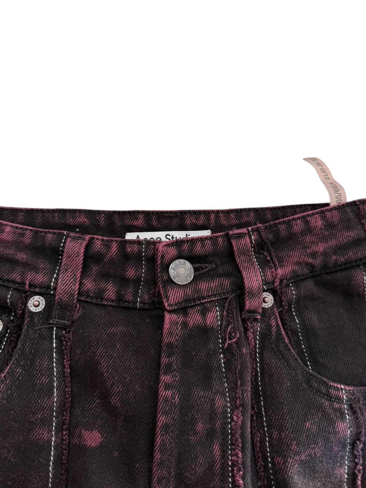 Acne Studios Overdyed Strip Patchwork Denim Jeans Size 26" / US 2 / IT 38 - 7 Thumbnail