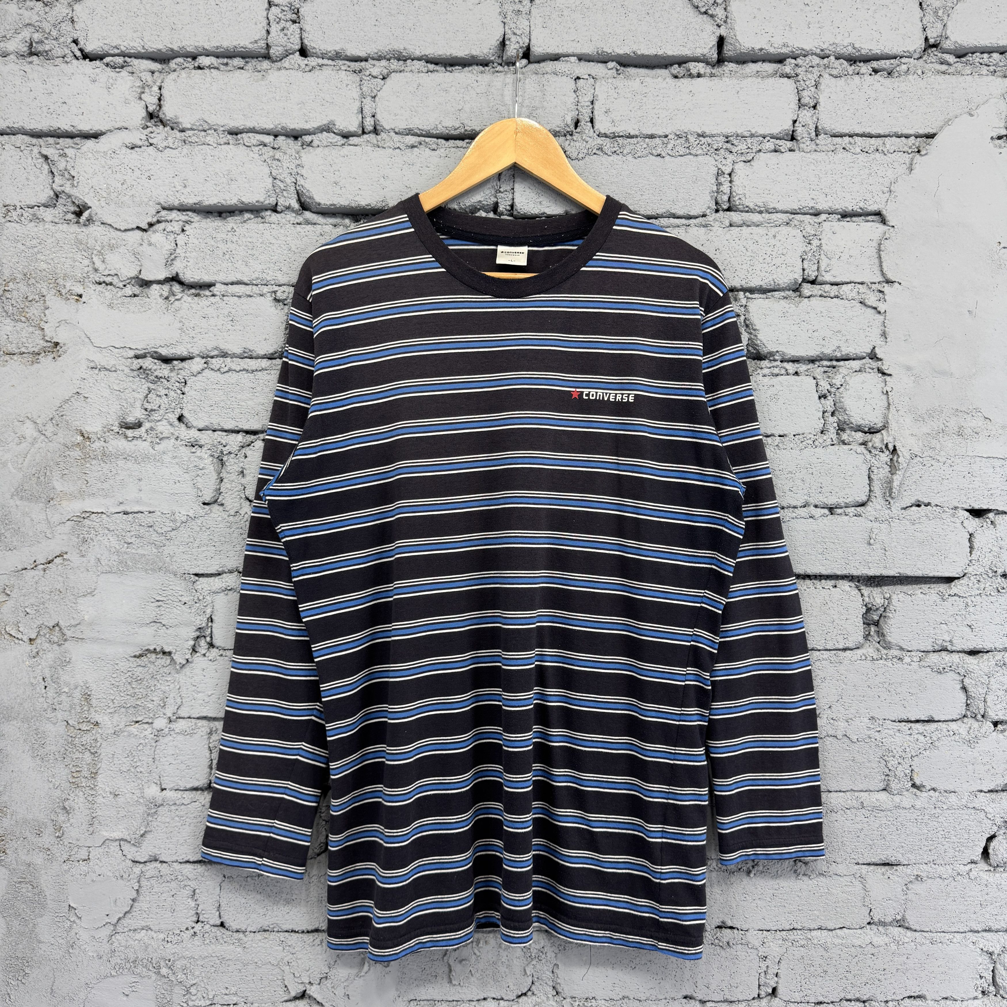 Converse Kobain Style Converse Striped Long Sleeve Sunfaded Tshirt Size US L / EU 52-54 / 3 - 1 Thumbnail