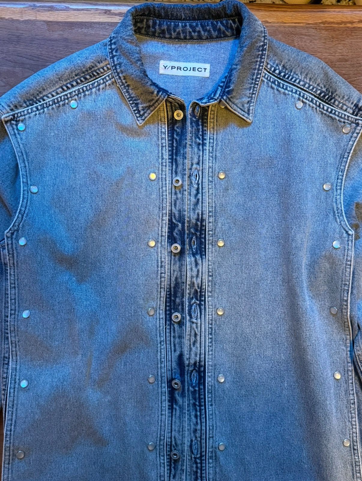 Y/Project Y/Project Blue Snap Off Denim Shirt Size US L / EU 52-54 / 3 - 6 Thumbnail