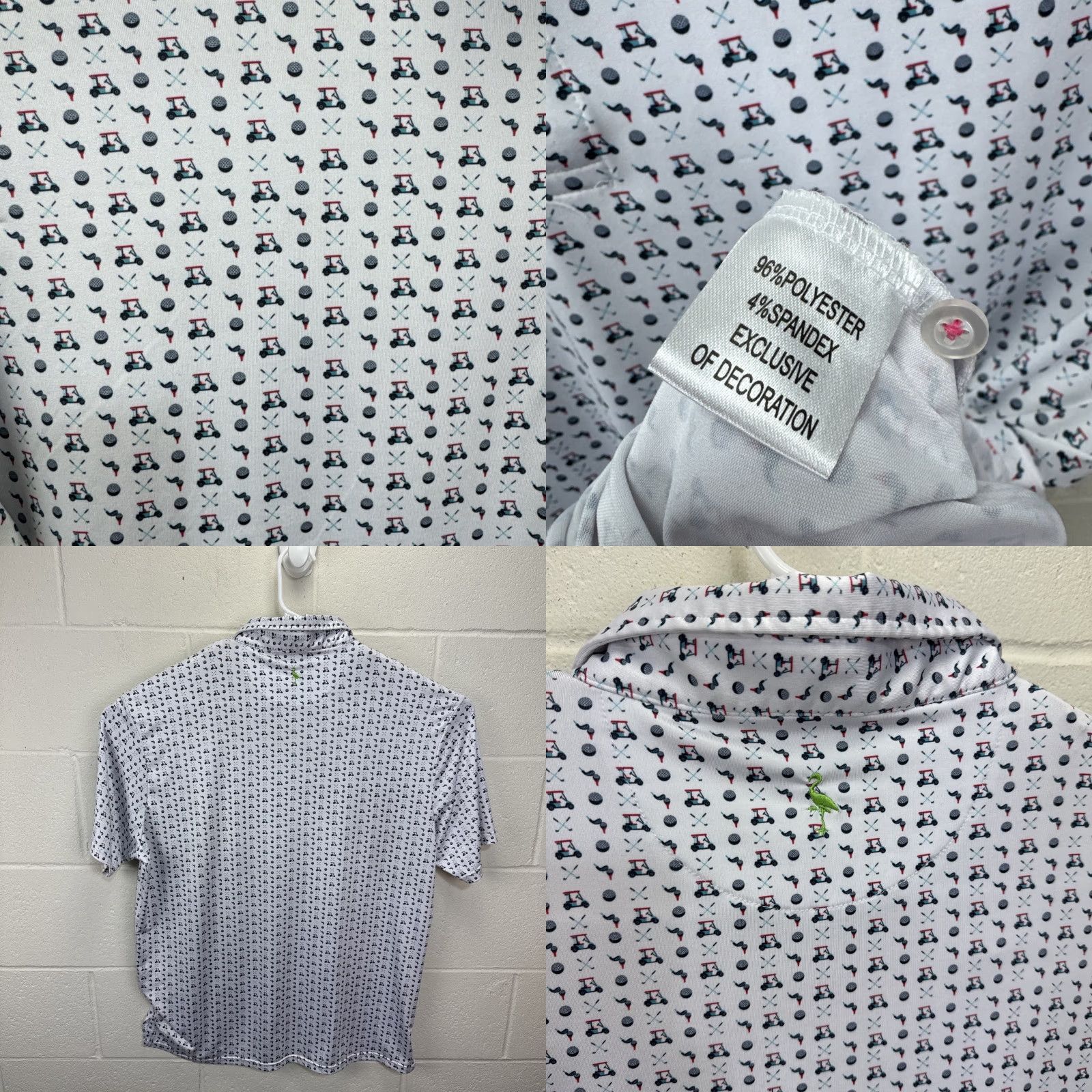 Tailorbyrd TAILOR BYRD Polo Shirt Mens 2XL Blue Geometric Print Golf Performance Breathable Moisture Wicking Quick Dry UV Protection Short Sleeve Collar Polo Size US XXL / EU 58 / 5 - 8 Thumbnail