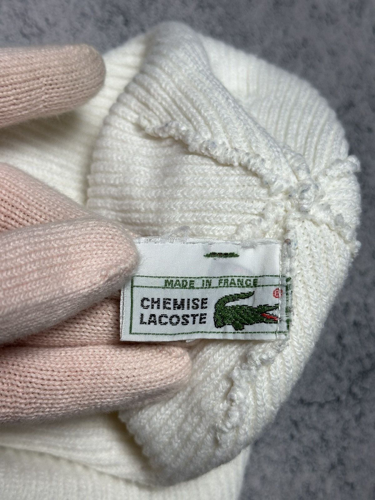 Lacoste Vintage Lacoste Chemise Logo Beanie Hat Size ONE SIZE - 12 Thumbnail