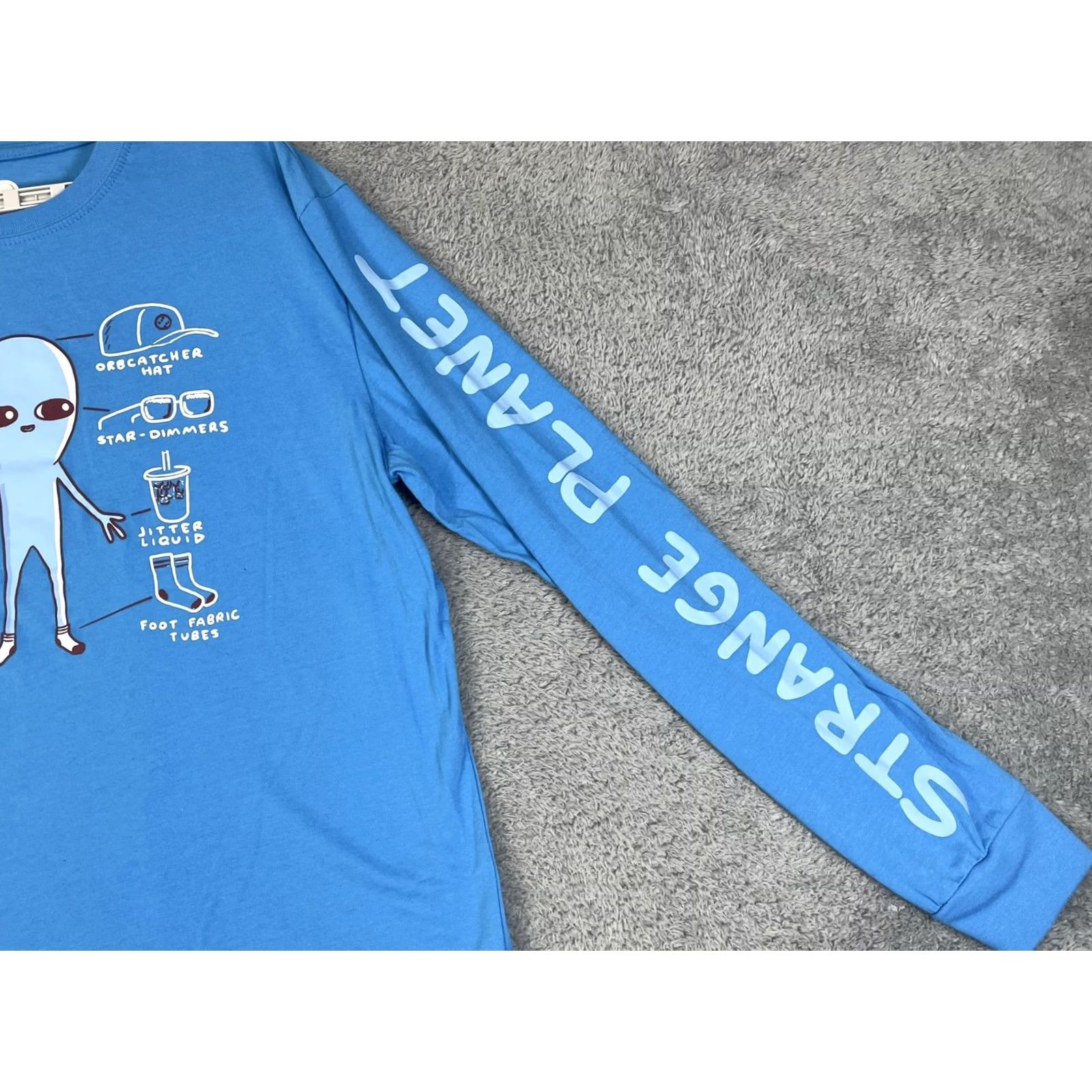 Vintage Strange Planet Shirt Mens Medium Blue Long Sleeve Graphic Print Alien Nathan W Pyle Size US M / EU 48-50 / 2 - 4 Thumbnail