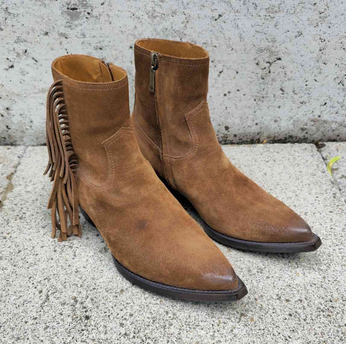 Saint Laurent Paris Saint Laurent Fringe Lukas Suede Boot  display picture 1