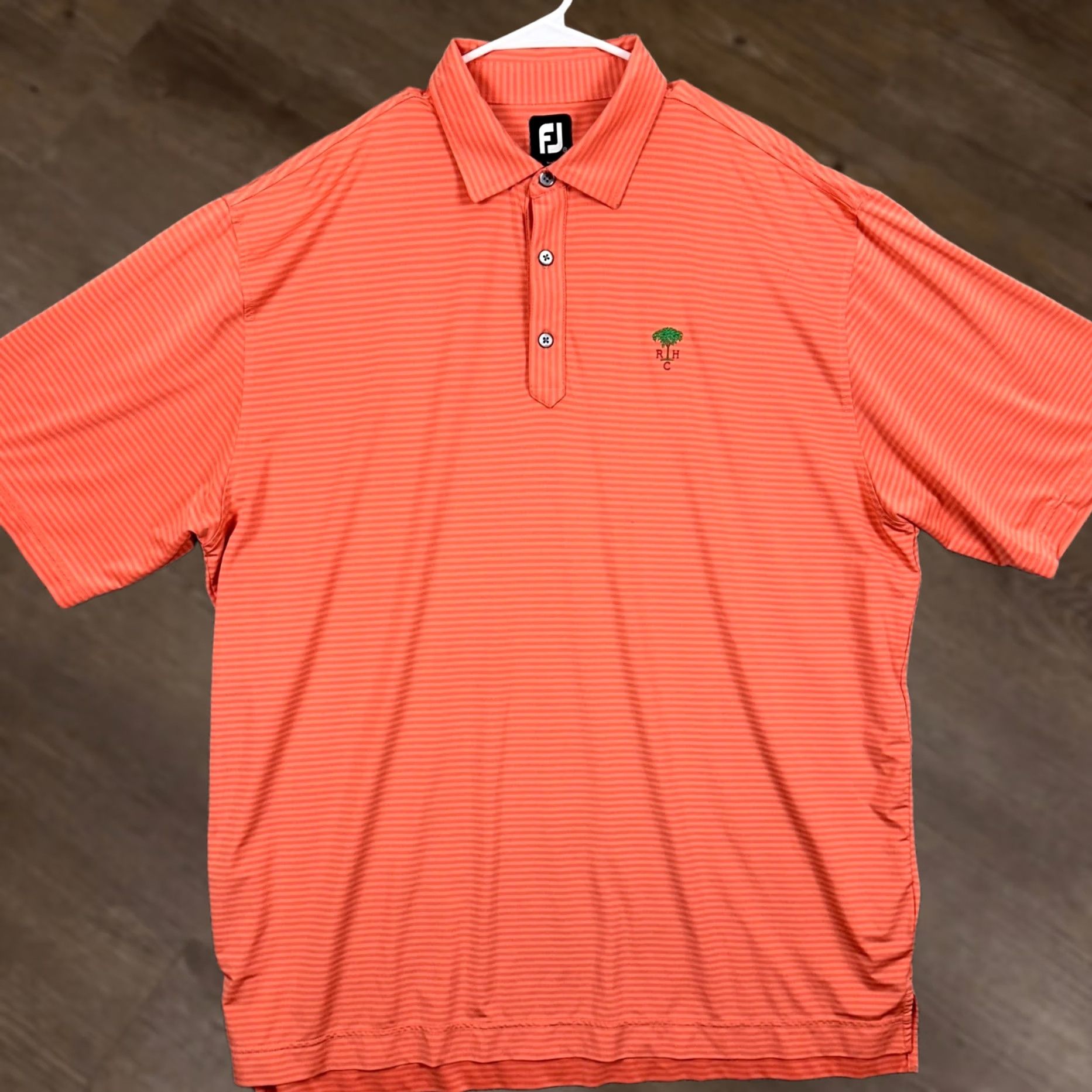 Footjoy FootJoy Polo Shirt Mens 2XL Orange Striped Short Sleeve Rugby Golf Shirt Size US XXL / EU 58 / 5 - 1 Thumbnail