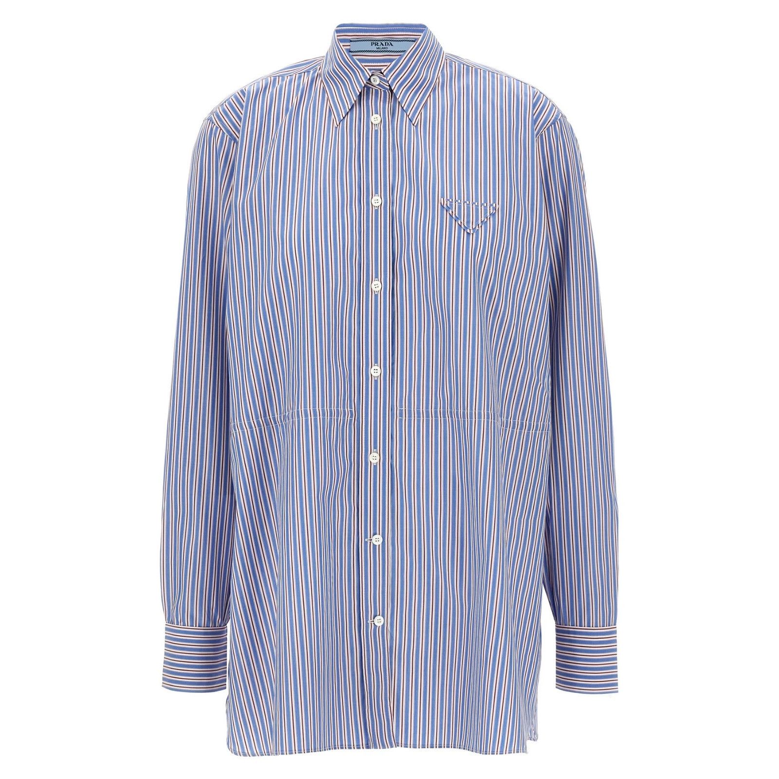 Prada Prada Multicolor Striped Cotton Shirt New And Authentic (Wom Size M / US 6-8 / IT 42-44 - 1 Thumbnail