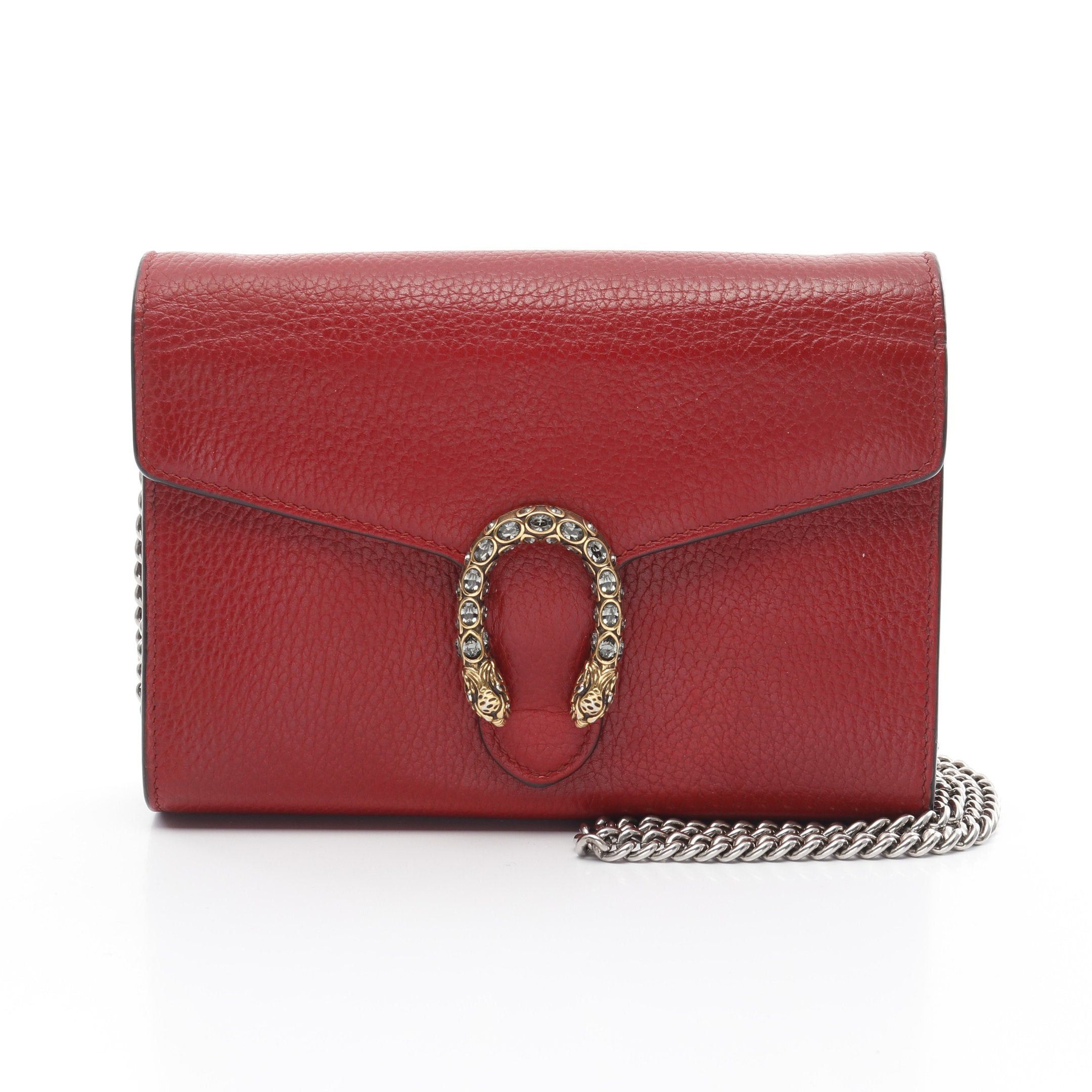 Gucci Gucci Dionysus Chain Wallet Leather Red Size ONE SIZE - 1 Thumbnail
