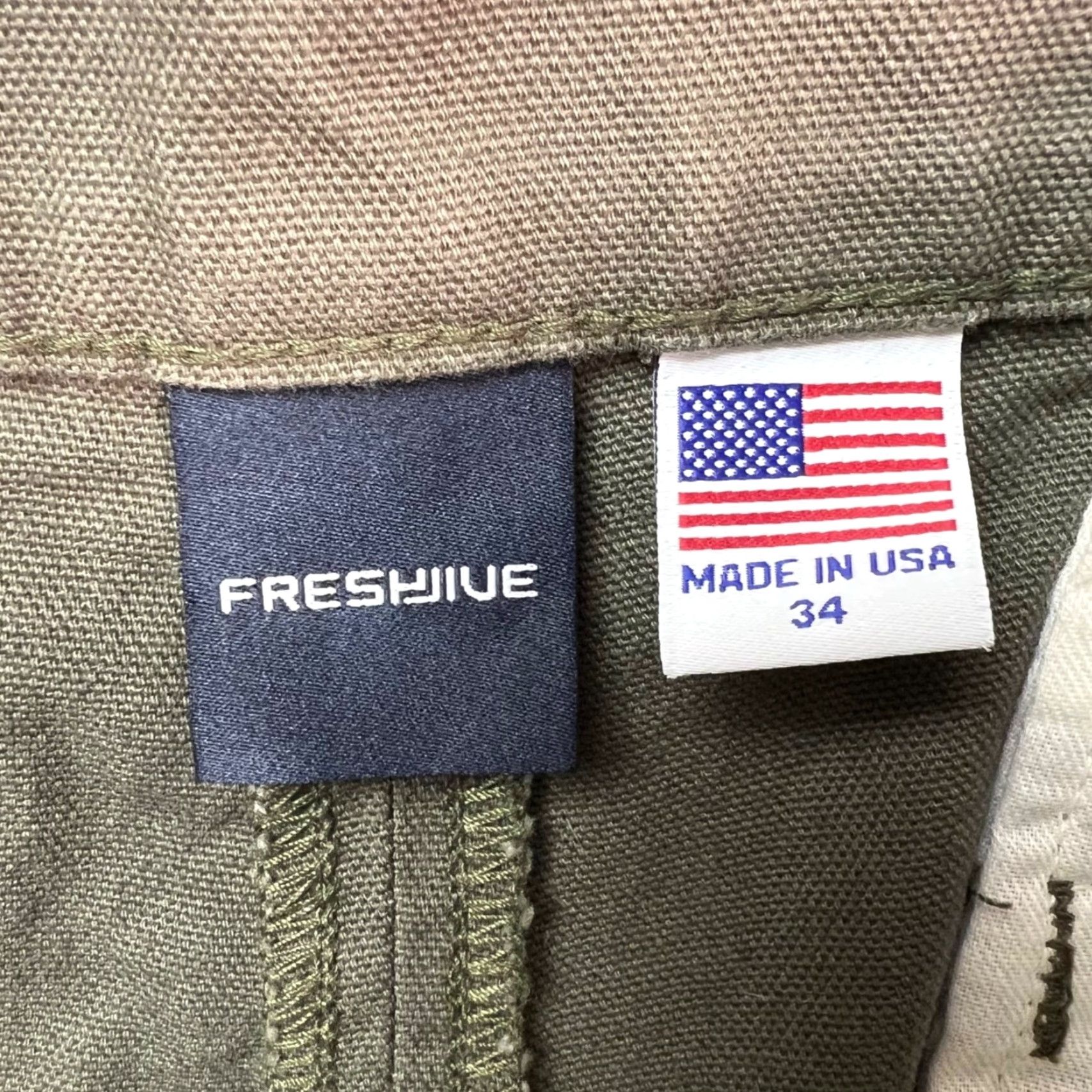 Freshjive Freshjive Mens 34 Olive Green Avenues Chino Pants Made In USA 100% Cotton Size US 34 / EU 50 - 4 Thumbnail
