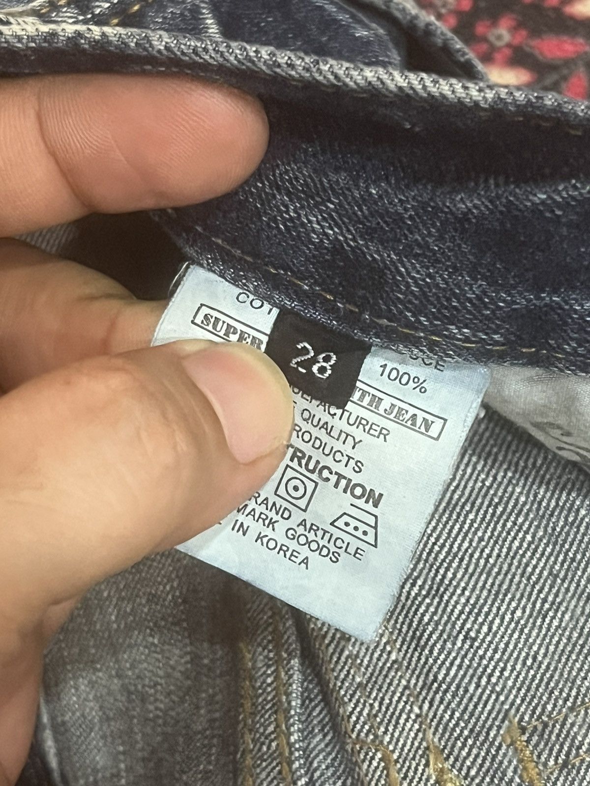 If Six Was Nine Japanese Brand Hollis Blue Cracked Washed Ripped Flare Jeans Size 28" / US 6 / IT 42 - 16 Thumbnail