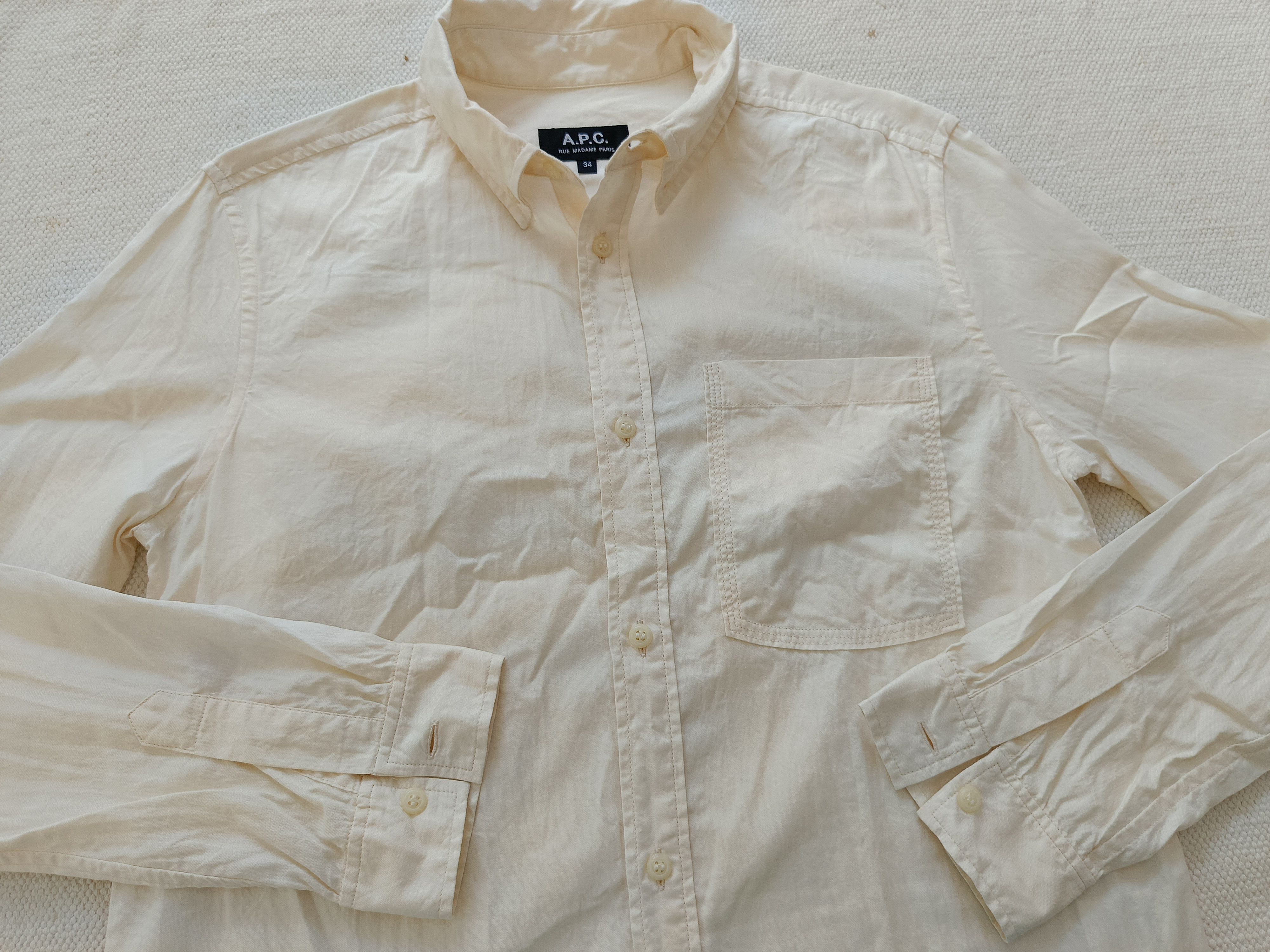 A.P.C. APC A.P.C. Romania 34 plain ivory white ladies shirt Size XXS / US 00 / IT 34 - 2 Thumbnail
