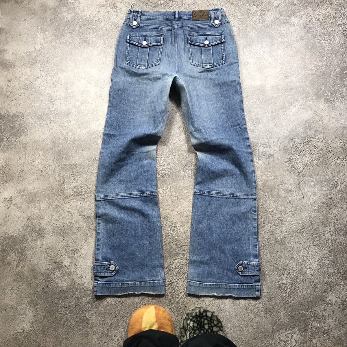 Vintage Vintage 90s Distressed Flared Jeans Low Rise Grunge Boxy 28 Size 28" / US 6 / IT 42 - 5 Thumbnail
