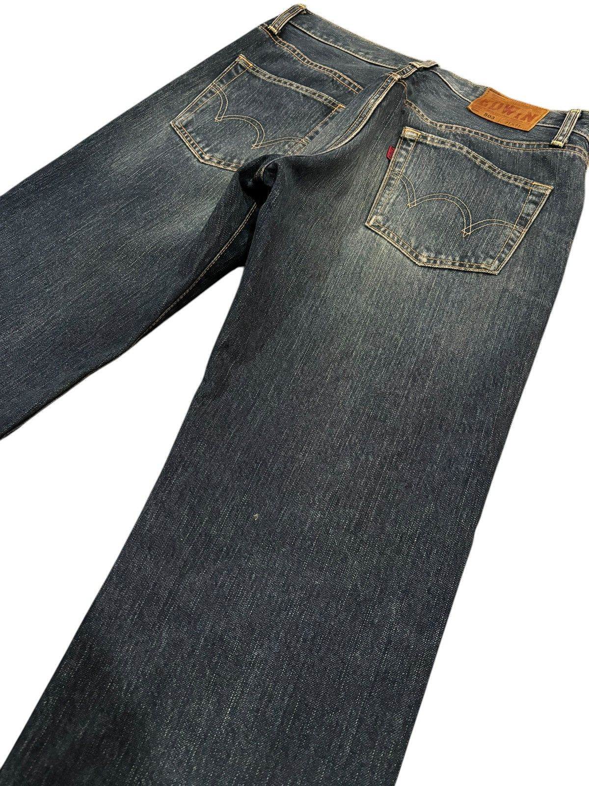 Edwin × Japanese Brand Vintage Y2k Edwin 503 Faded Season Straight Cut Jeans Size US 33 - 5 Thumbnail