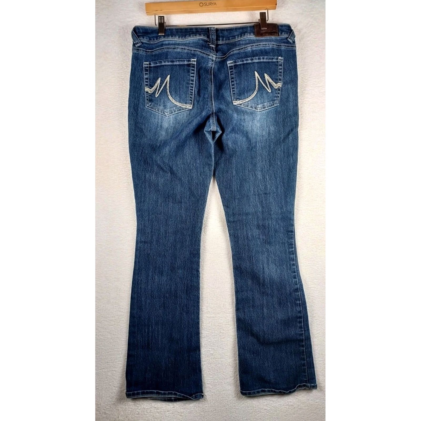 Vintage Maurices Jeans Women’s Regular Bootcut Denim 31In Inseam Medium Wash Blue 12 5-Pocket Stretch Zipper Button Size 34" / US 12 / IT 48 - 2 Thumbnail