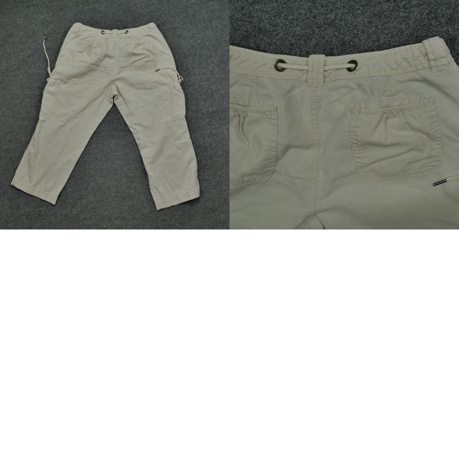 Old Navy Old Navy Cargo Pants Womens 8 Cream White Cropped Cotton Linen Blend Y2K Size 30" / US 8 / IT 44 - 8 Thumbnail
