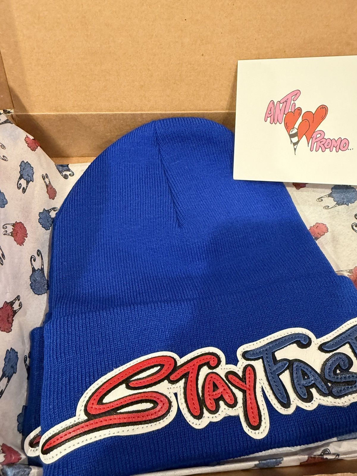 Matty Boy Matty Boy Anti Promo Stay Fast Leather Patch Beanie Size ONE SIZE - 2 Thumbnail
