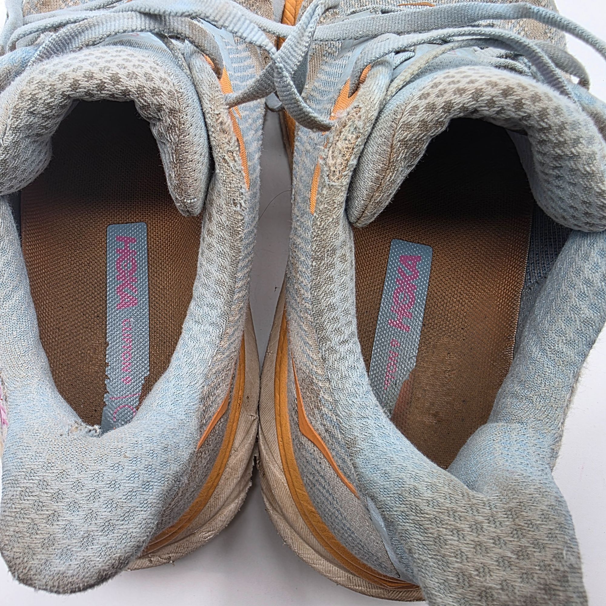Hoka Hoka One One Clifton 9 Womens Sise 9 B Gray Orange Athletic Size US 9 / IT 39 - 7 Thumbnail