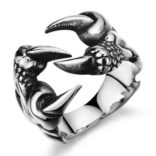 Vintage Titanium Steel Dragon Claw Heart Party Rings Size ONE SIZE - 1 Thumbnail