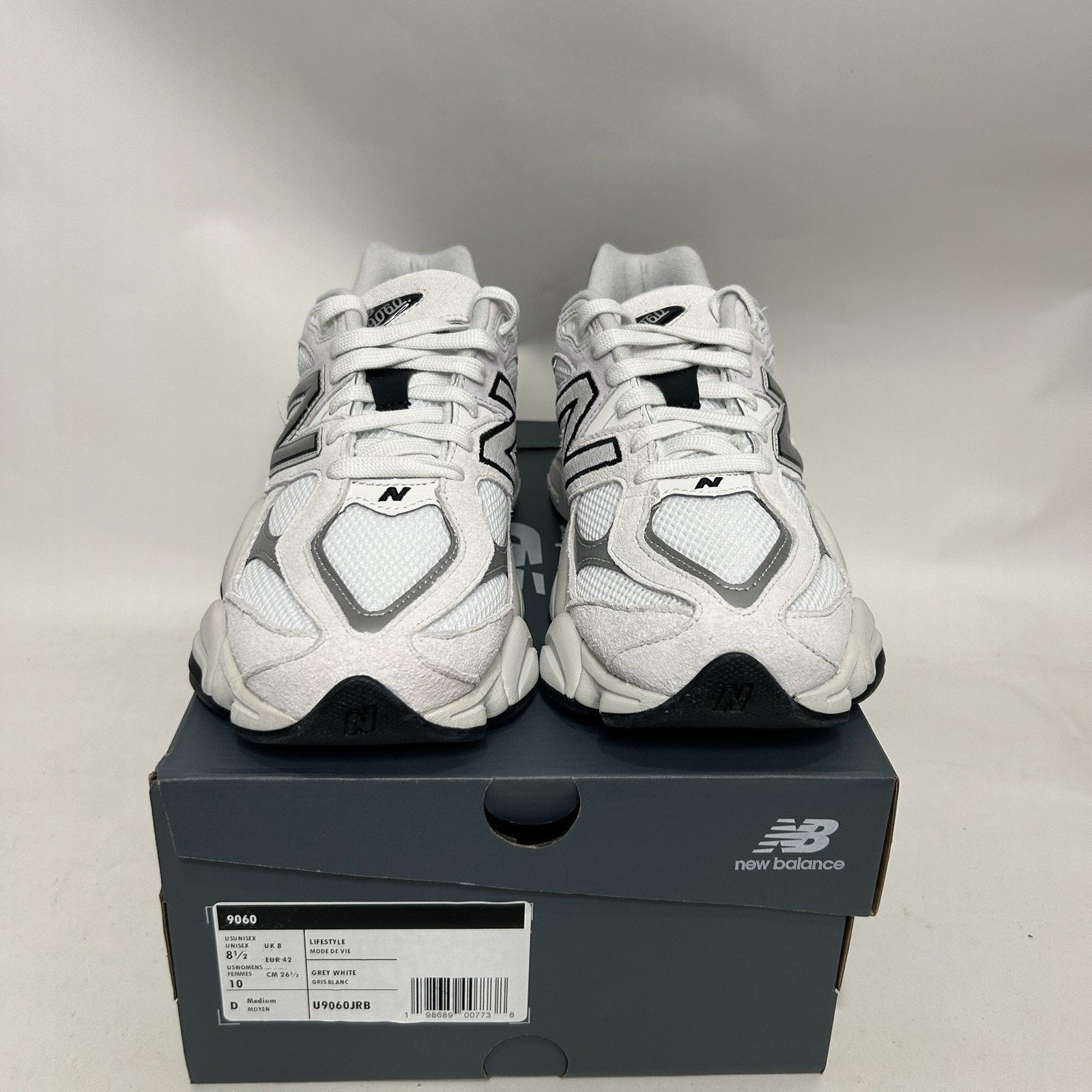 New Balance New Balance 9060 'White Black Metallic Silver' U9060JRB Size US 8.5 / EU 41-42 - 2 Thumbnail