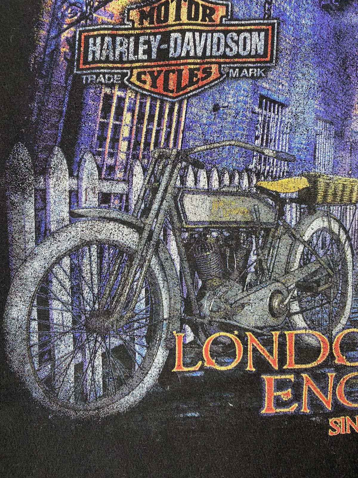Harley Davidson × Vintage Vintage Harley Davidson Warres England graphic tee 90’s Size US XXL / EU 58 / 5 - 11 Thumbnail