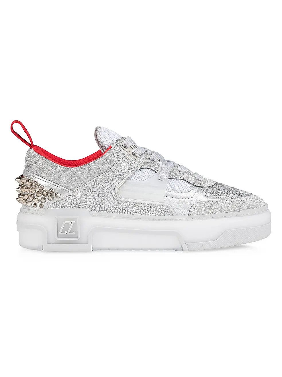 Christian Louboutin oc11z1225 Astroloubi Strass Sneakers in Silver Size US 6 / IT 36 - 2 Thumbnail