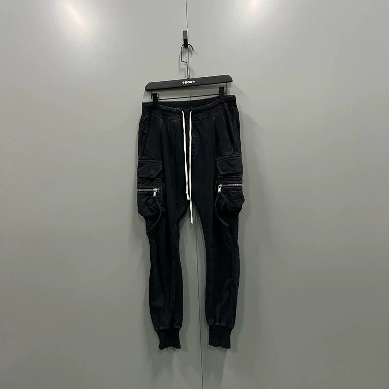 Rick Owens Rick Owens Black Pocket Drawstring Cargo Pants Size US 34 / EU 50 - 1 Thumbnail