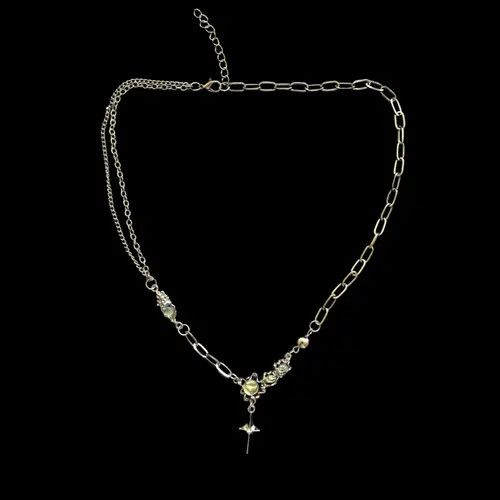 VIBE Electro Chain Crystal Stone Silver Abstract Star Pop Fantasy Size ONE SIZE - 2 Thumbnail