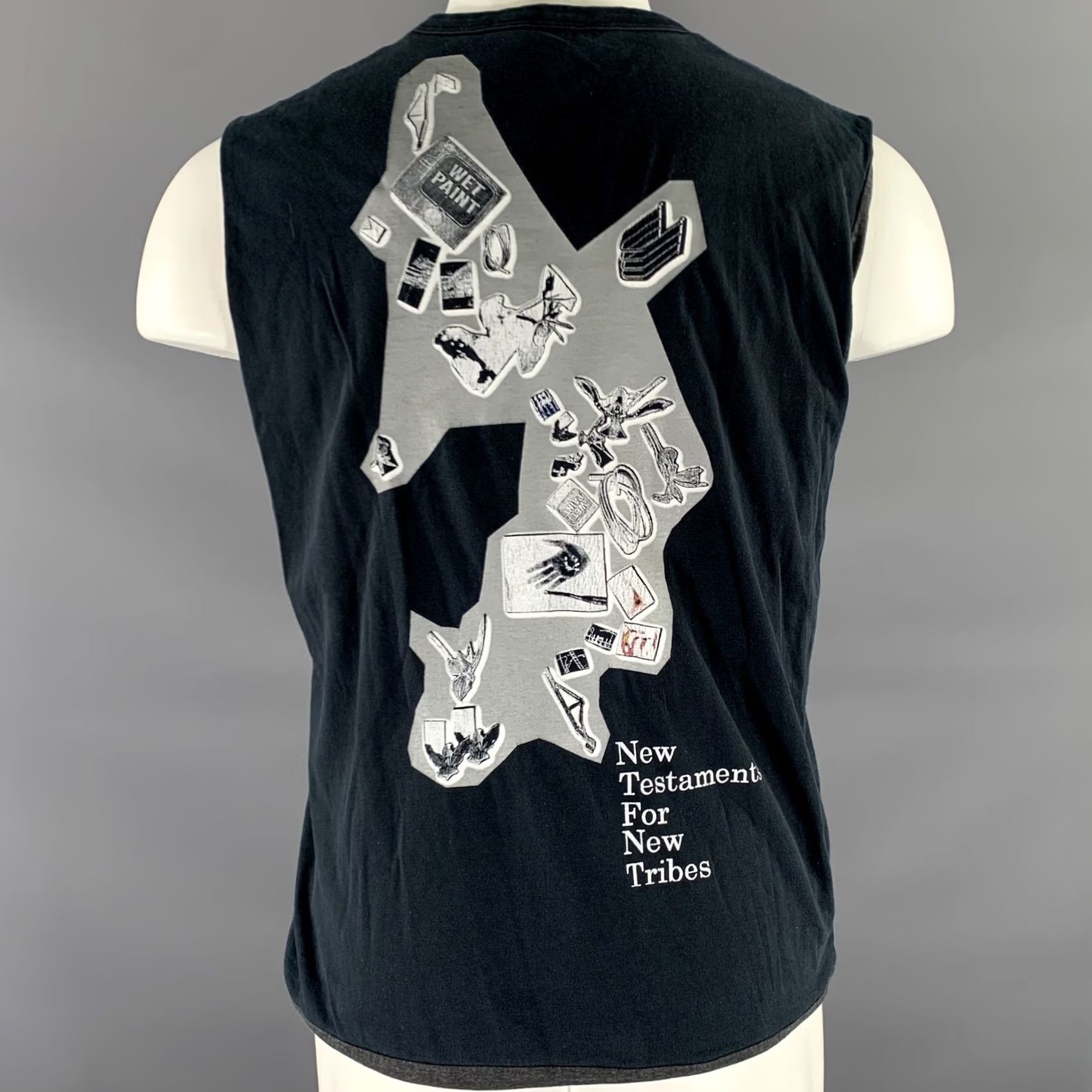 Raf Simons RAF by RAF SIMONS Tank Top Navy White Graphic Cotton Lined Size S Men Size US S / EU 44-46 / 1 - 4 Thumbnail