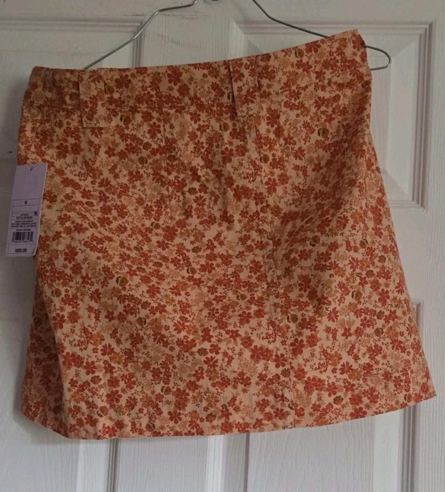 Other Wild Fable Womens Mini Skirt Rust Floral Print Size 6 Target Size 28" / US 6 / IT 42 - 4 Thumbnail