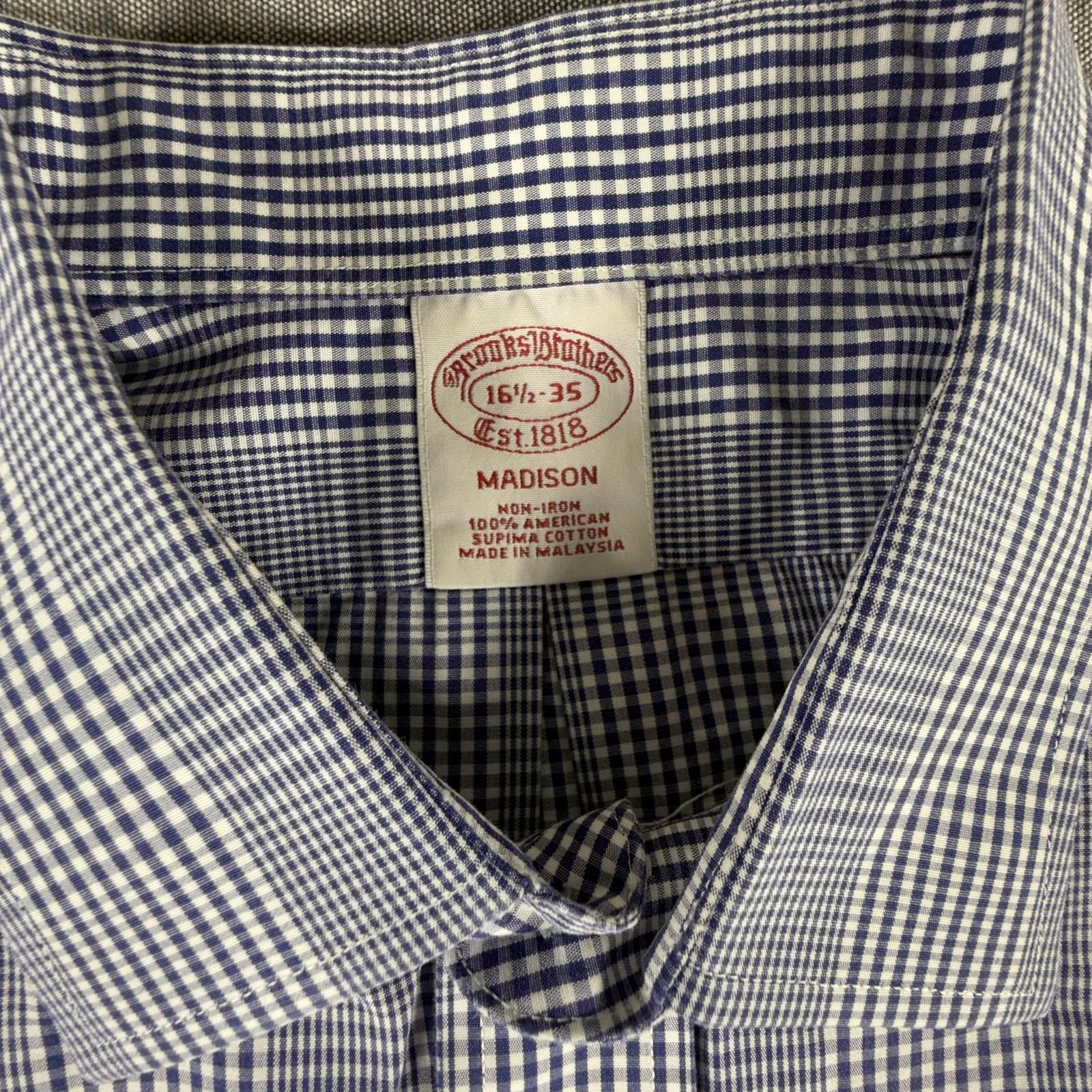 Brooks Brothers Brooks Brothers Shirt Men's 16 1/2 Blue Non-Iron Madison Size 42R - 4 Thumbnail