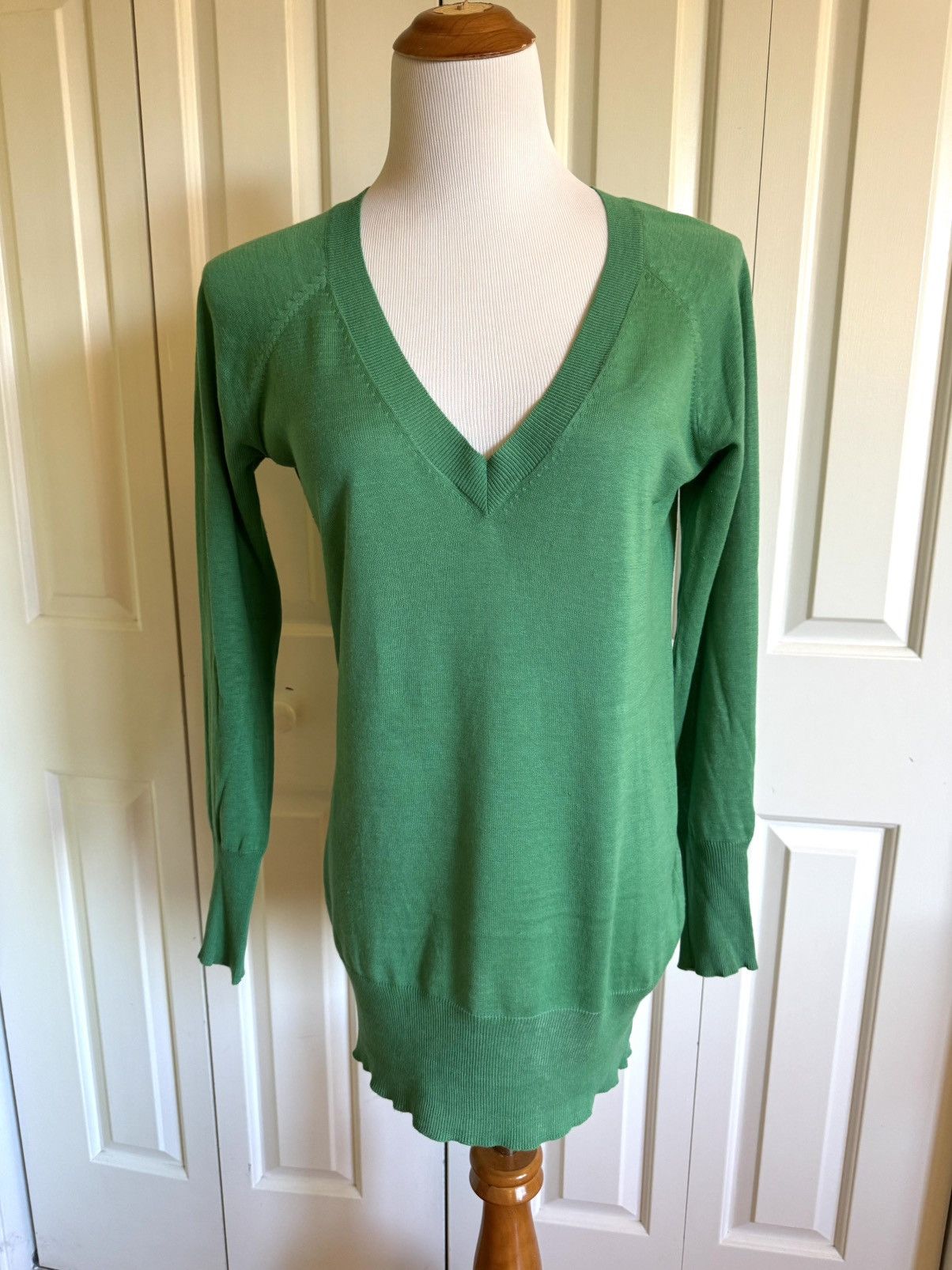 Zara ZARA Women Green Silk Blend Knit Long Pullover M Size M / US 6-8 / IT 42-44 - 1 Thumbnail