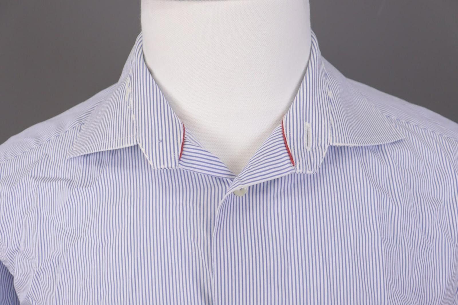 Eton Eton Contemporary Fit Blue Pinstripe Shirt Size 42 / 16 Size US M / EU 48-50 / 2 - 4 Thumbnail