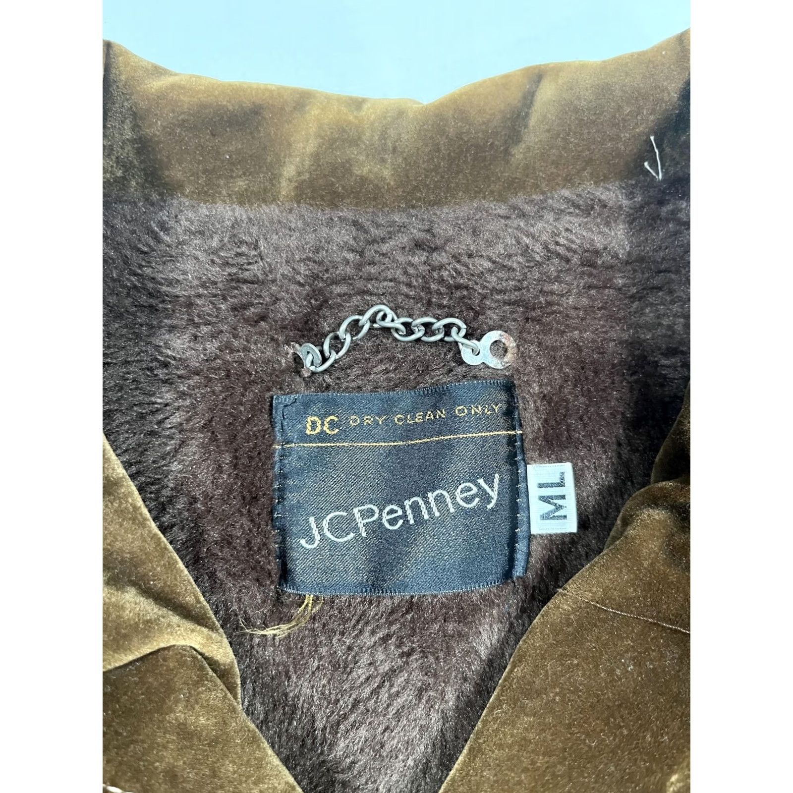 JCPenney VINTAGE JCPenney Coat Mens Large Brown Velvet Faux Fur Lined Overcoat 70s Size US L / EU 52-54 / 3 - 3 Thumbnail
