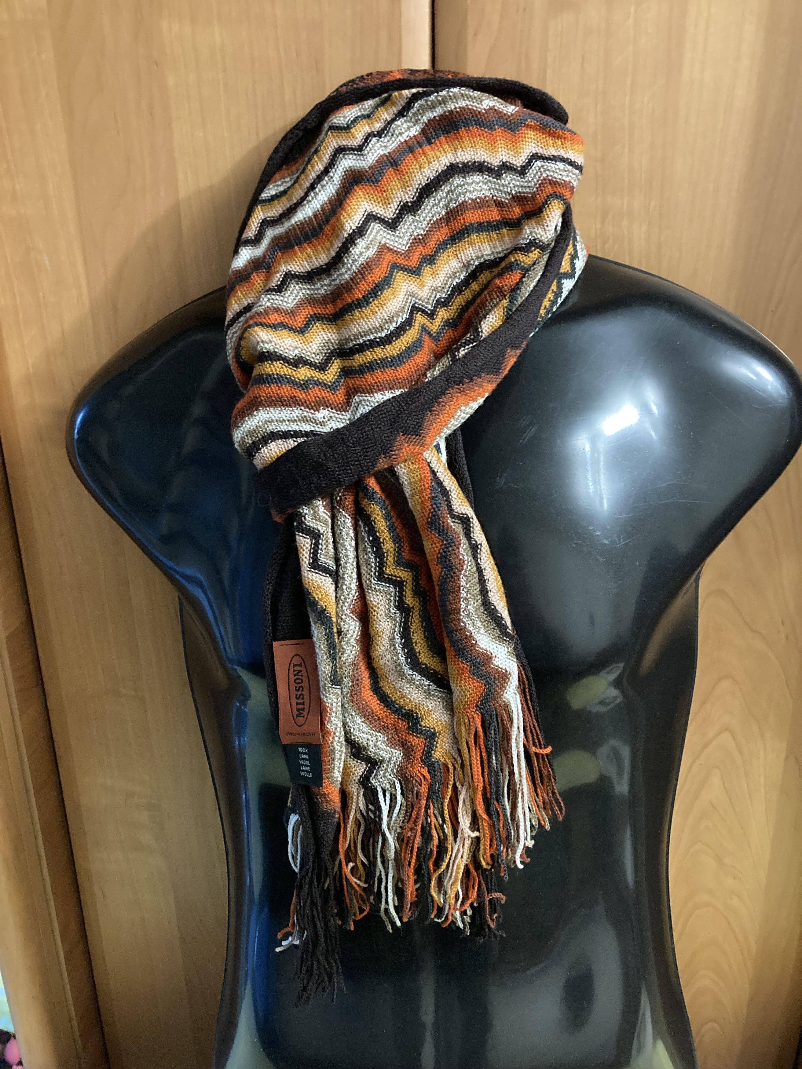 Missoni Missoni Zig Zag Wave Fine Knit Fringe Scarf Art Streetwear Size ONE SIZE - 2 Thumbnail
