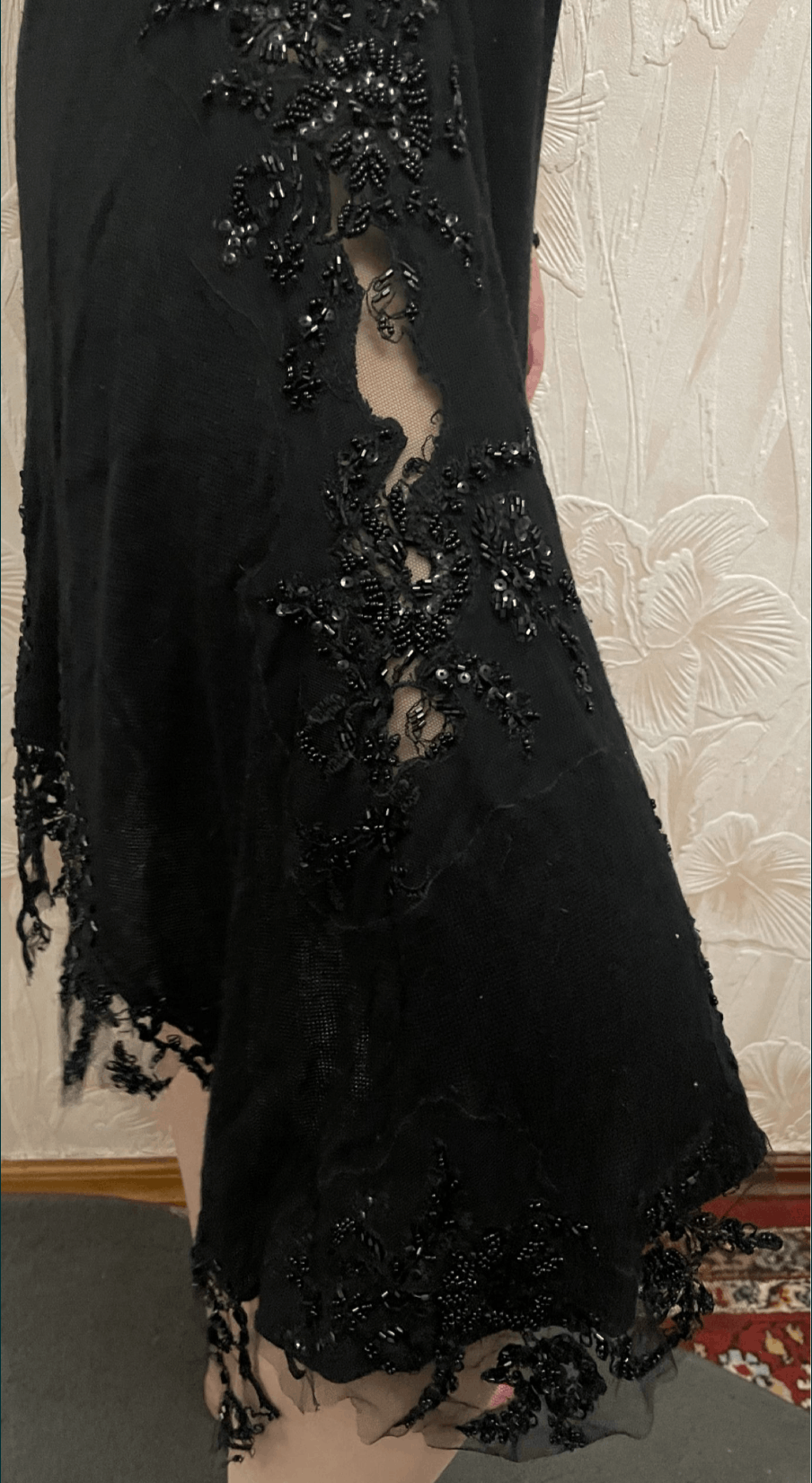 Other Black asymmetrical dress sequins and mesh inserts sz S/M Size S / US 4 / IT 40 - 3 Thumbnail