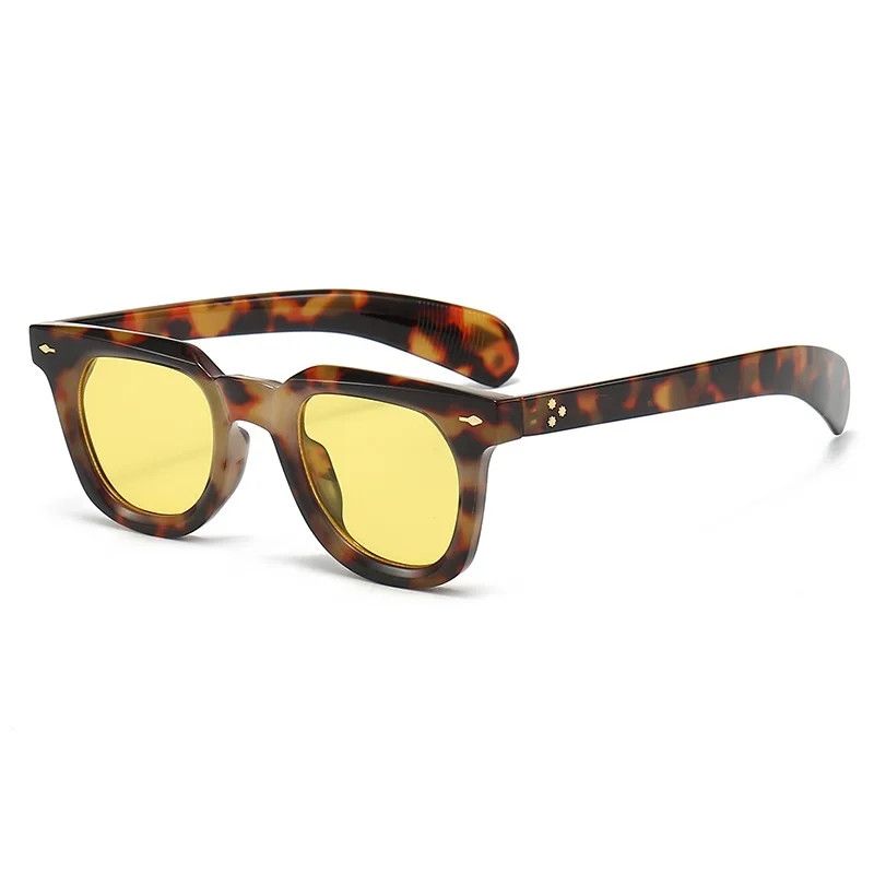 Vintage Leopard Yellow Square Sunglasses Size ONE SIZE - 2 Thumbnail