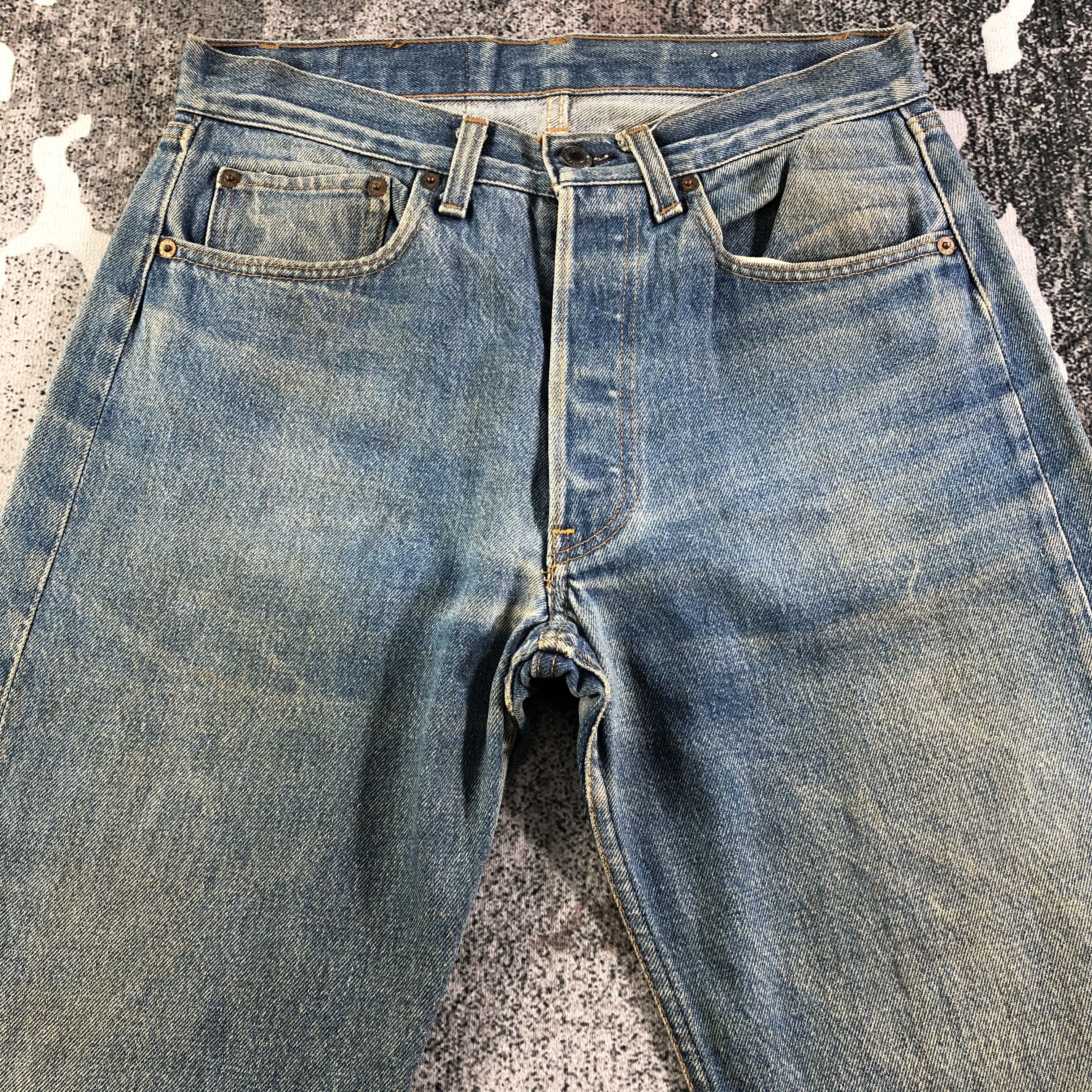 Levi's Vintage 80s Levis 501 Jeans Dirty Blue Denim KJ2901 Size US 31 - 3 Thumbnail