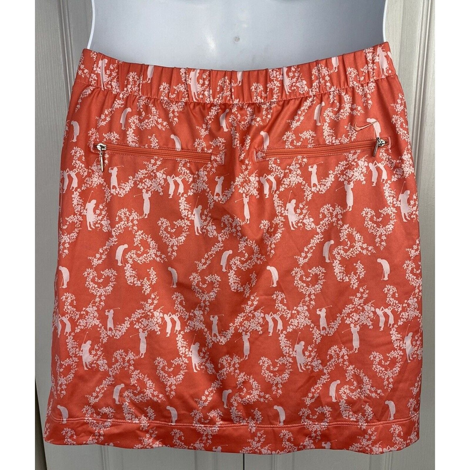 Nike Nike Golf Dri Fit Golfer Print Athletic Skirt Skort M Orange Size 30" / US 8 / IT 44 - 6 Thumbnail