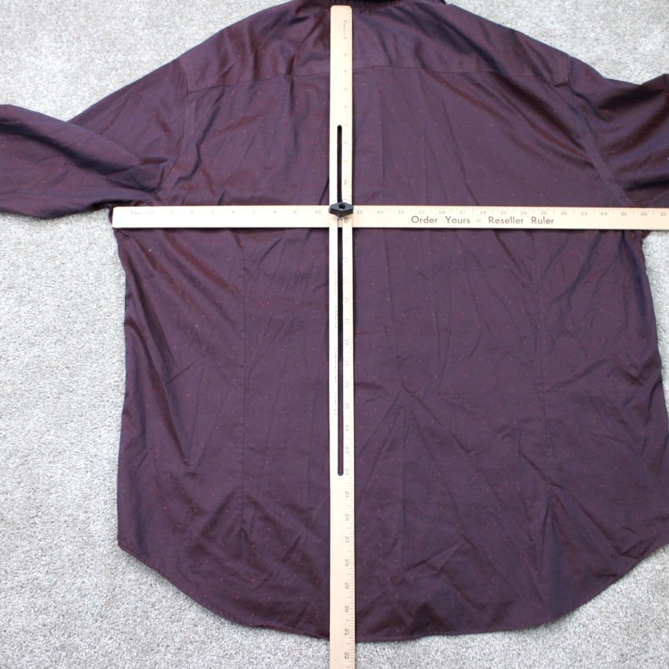 Egara Egara Shirt Mens 2XL XXL Red Geometric Slim Fit Stretch Non-Iron Long Sleeve Shirt Size US XXL / EU 58 / 5 - 7 Thumbnail