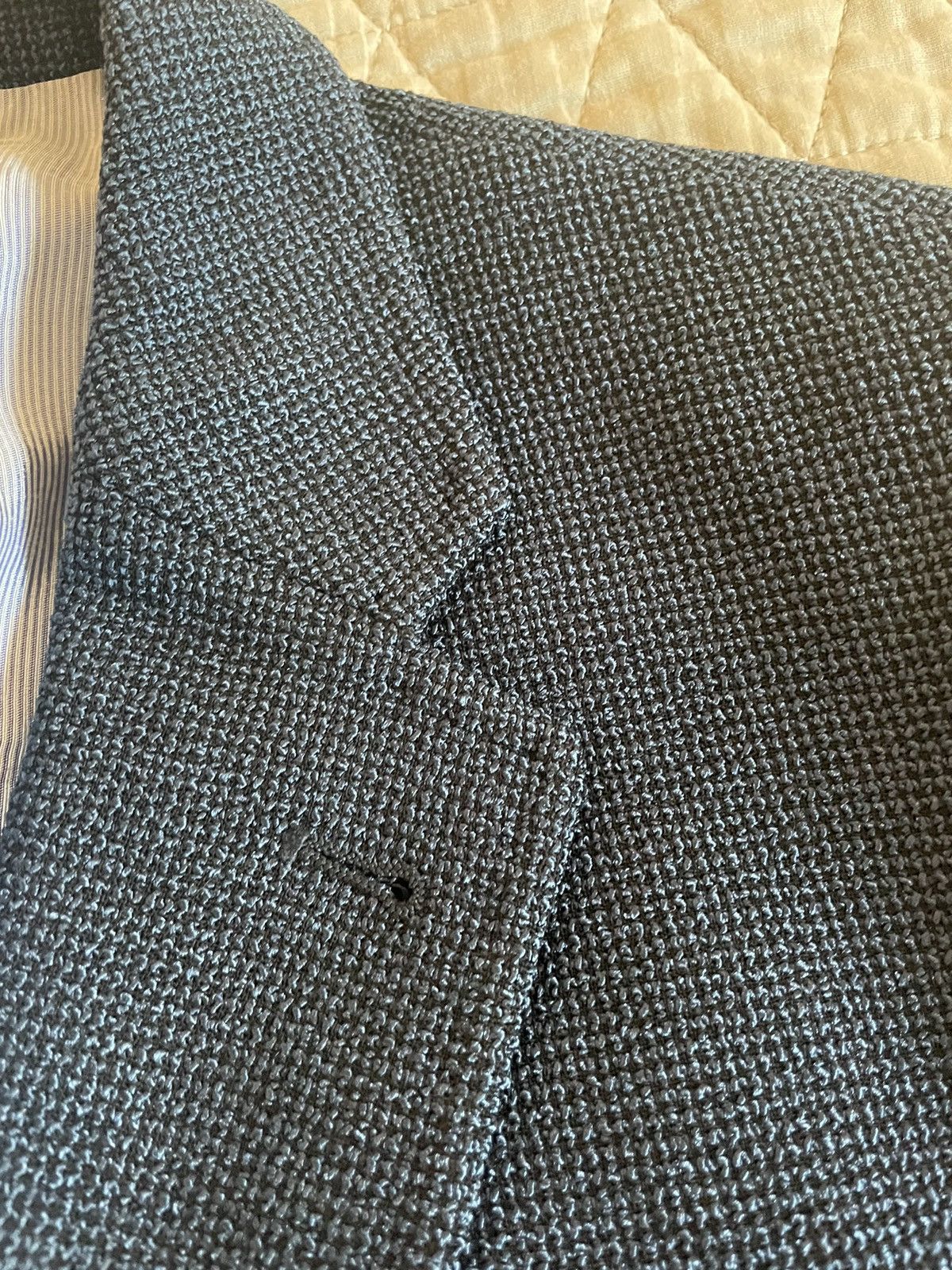 Armani Collezioni Textured Silk and Wool Patch Pocket Hopsack Jacket Size 40R - 2 Thumbnail