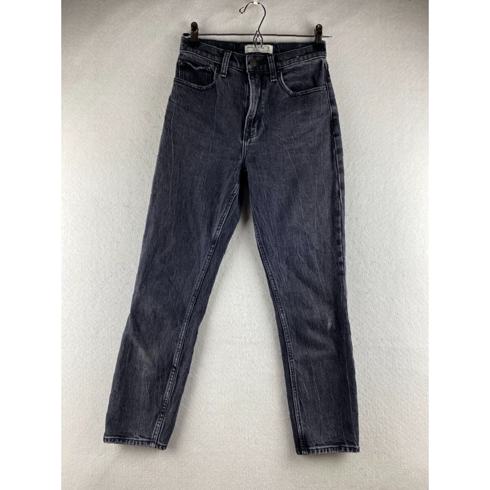 Abercrombie & Fitch Abercrombie & Fitch Jeans Womens 25 Black Mom High Rise Denim Acid Wash Size 42" / US 20 - 2 Thumbnail