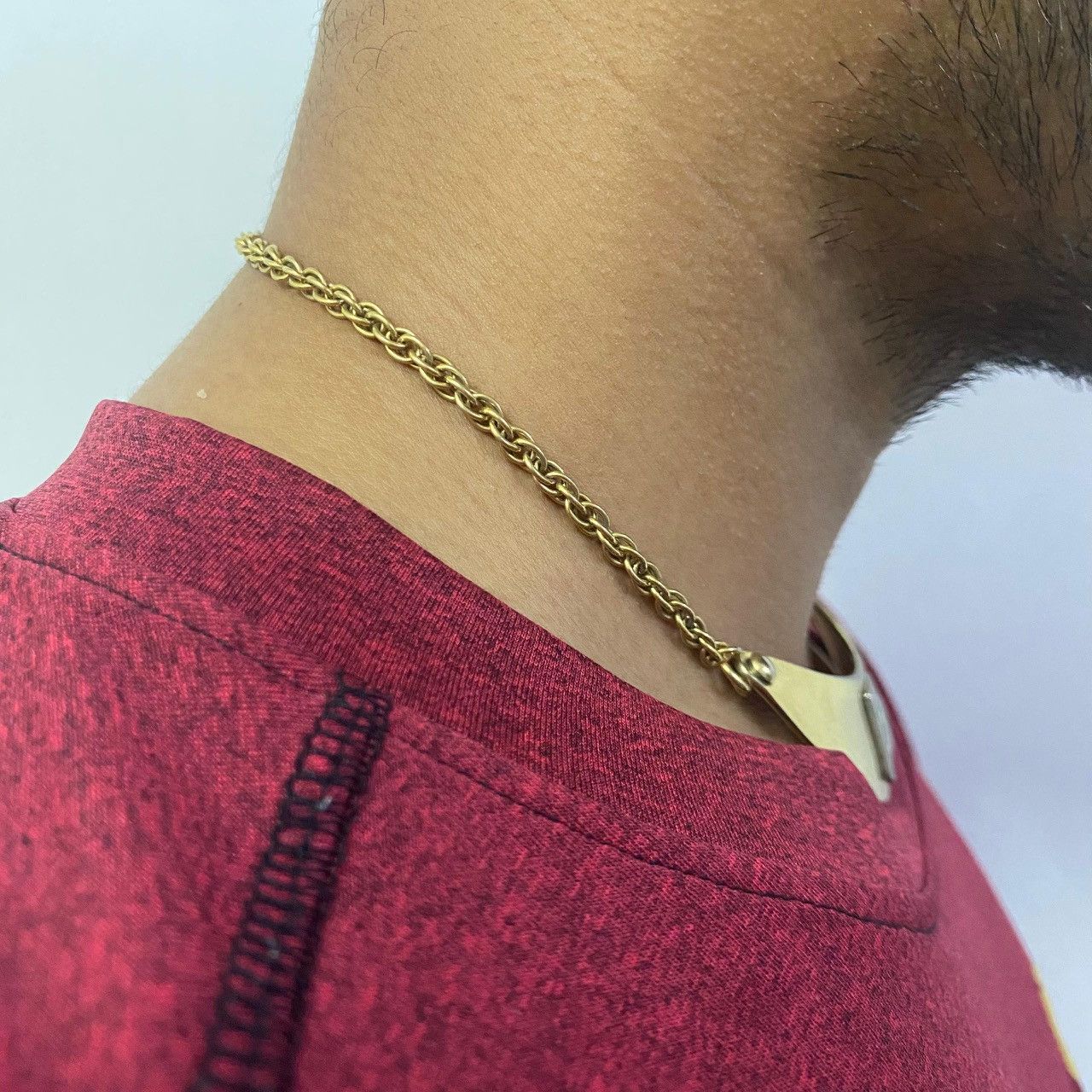 Celine Celine Vintage Gold Collar Necklace with Chain – Shield Logo Size ONE SIZE - 3 Thumbnail